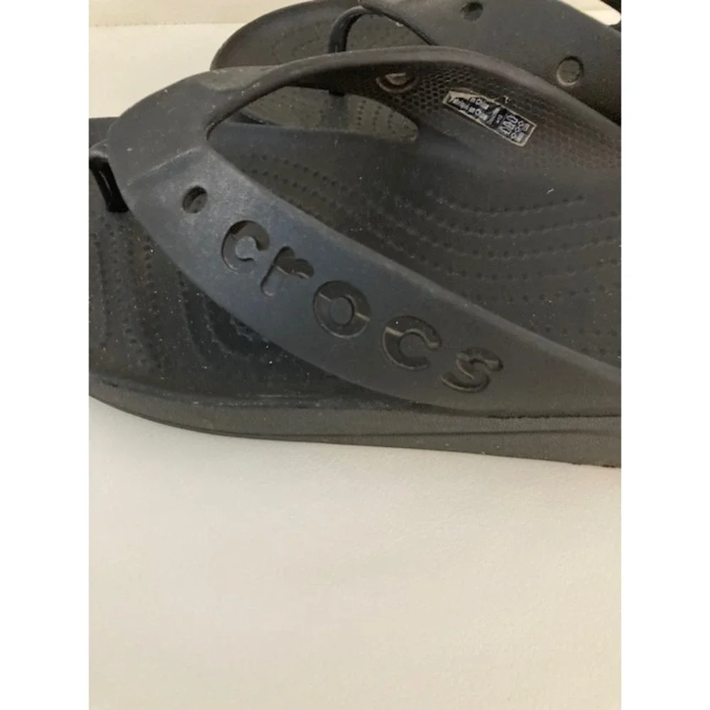 Crocs Women's Platform Flip Flops 10 Black Thick Chunky Sole